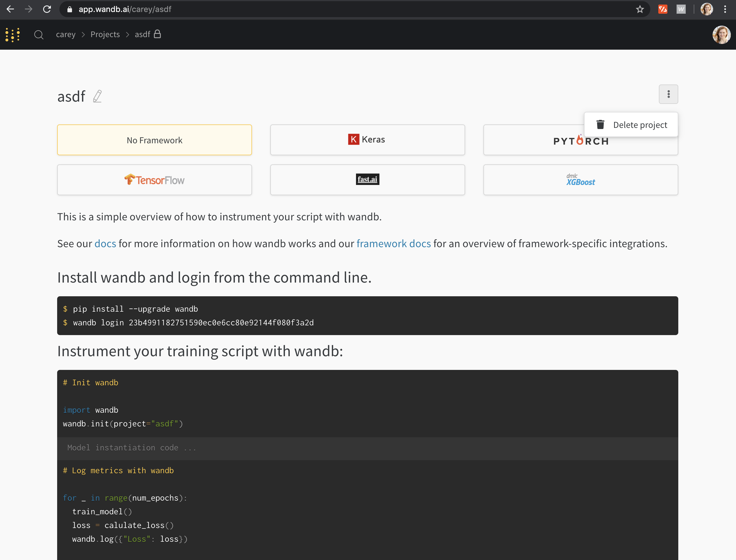 Delete empty project