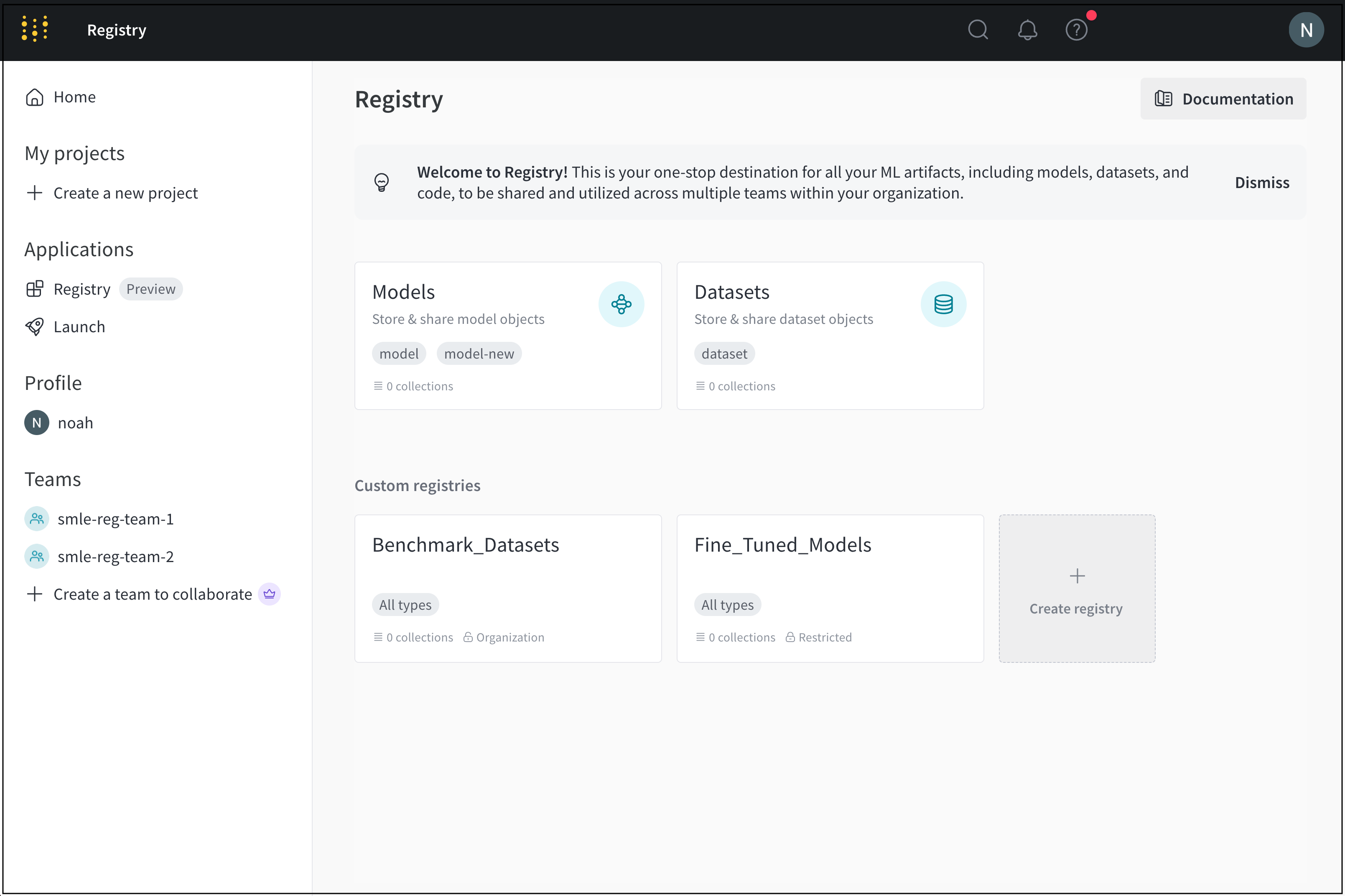 Custom registry example
